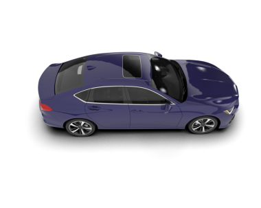 Beyaz arka plan üzerinde üstten görünüm izole araba