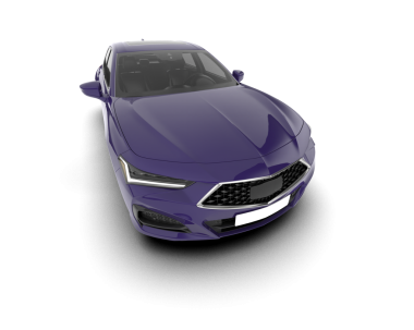 Arka planda mor sedan araç izole edildi. 3d görüntüleme - illüstrasyon