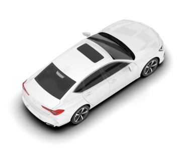 Beyaz arka planda izole edilmiş beyaz modern araba