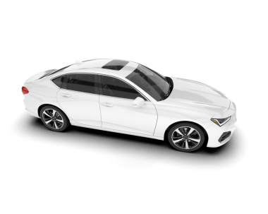 Gerçekçi 3D detaylı, beyaz arka görüşlü, modern beyaz araba. vektör illüstrasyonu