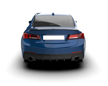 Araba geri görüşü. Beyaz arka planda izole edilmiş. 3D oluşturuldu