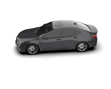 Gri bir arabanın yan görüntüsü