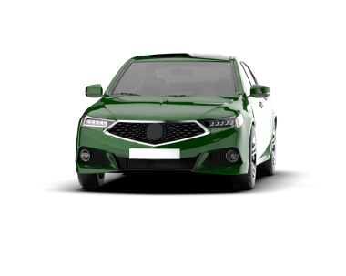 yeşil araba beyaz arka planda izole edildi.