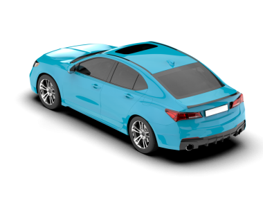 beyaz arka planda modern mavi araba