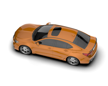 turuncu araba beyaz arkaplanda izole edilmiş
