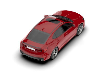 Siyah arka planda bir arabanın 3 boyutlu canlandırması