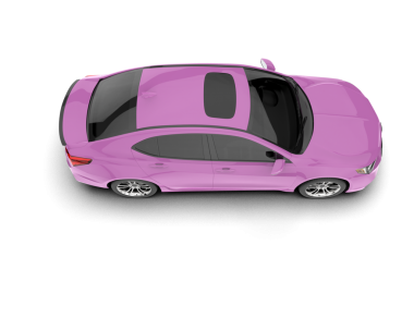 uzun kuyruklu modern pembe araba beyaz üzerine izole edilmiş