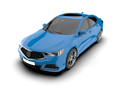 mavi araba beyaz arkaplanda izole edildi