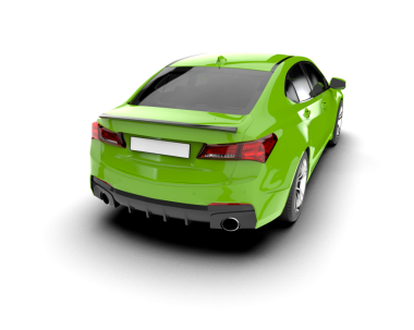 modern kompakt araba beyaz arka planda gölgeli izole edilmiş.