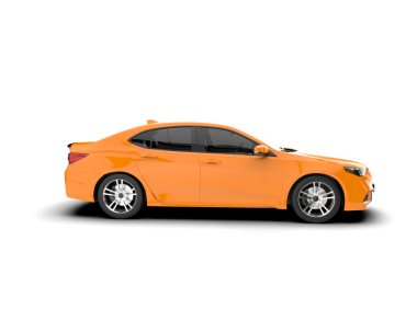 turuncu modern araba beyaz üzerine izole