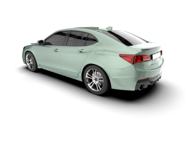 Araba gri arka planda izole edilmiş. 3d oluşturma