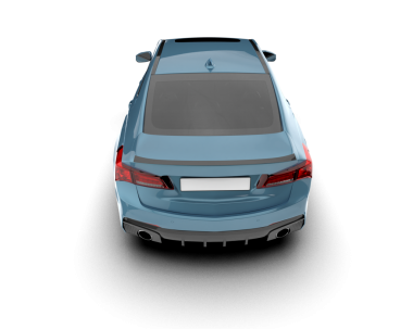 araba geri görünümü 3d görüntüleme beyaz arkaplan üzerinde izole