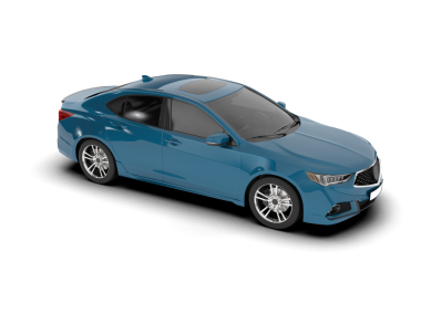 mavi modern araba beyaz arka planda izole edilmiş..