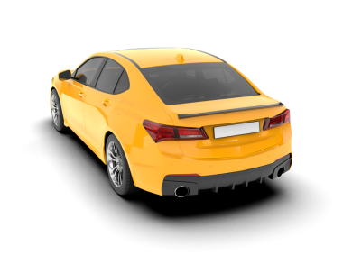 modern araba beyaz arkaplanda izole edilmiş 3 boyutlu görüntüleme