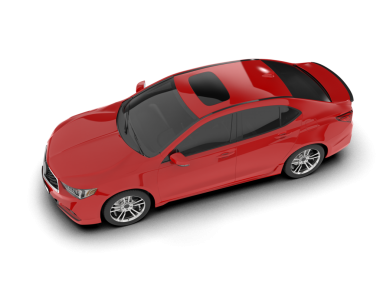 Beyaz arka planda modern bir araba. 3d oluşturma