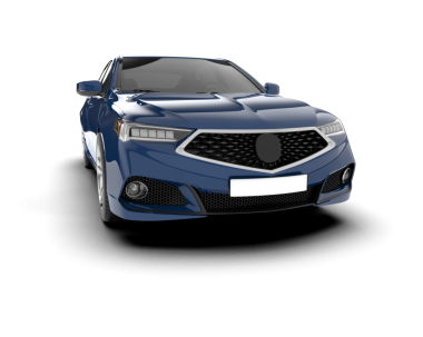 Modern araba arka planda izole edilmiş. 3D görüntüleme - illüstrasyon