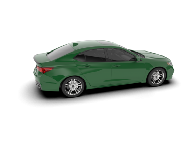 Beyaz arkaplanda yeşil bir araba