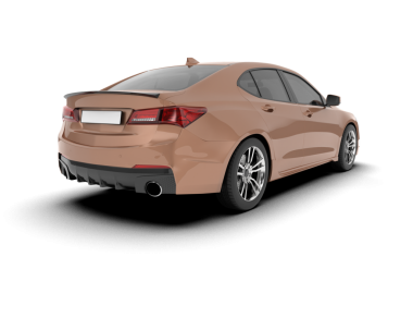 Beyaz arka planda modern bir araba. 3d oluşturma