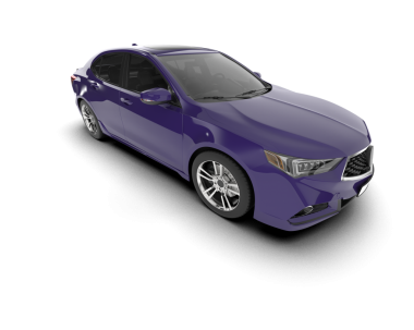 Modern araba beyazda izole edilmiş. 3D görüntüleme - illüstrasyon.