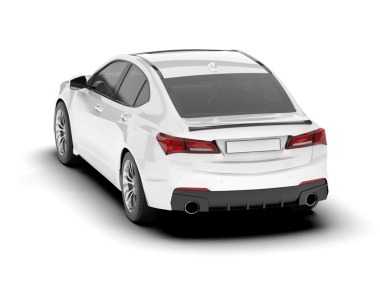 Modern araba arka planda izole edilmiş. 3d oluşturma -