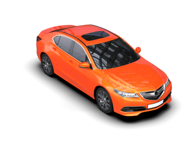 Modern turuncu araba beyaz arka planda izole edilmiş. 3 Boyutlu Hazırlama