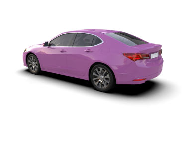 beyaz üzerine izole edilmiş mor araba