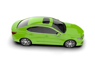 Yeşil çatılı araba. vektör illüstrasyonu