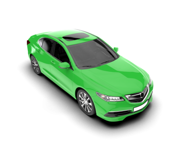 Yeşil araba. Beyaz arkaplanda izole edilmiş vektör çizimi. yan görünüm.