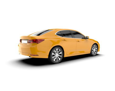 beyaz arkaplanda gerçekçi bir araba