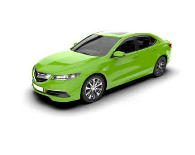 yeşil modern araba beyaz arka planda izole edildi - 3 boyutlu illüstrasyon