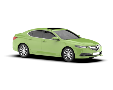 yeşil yapraklı gerçekçi bir araba