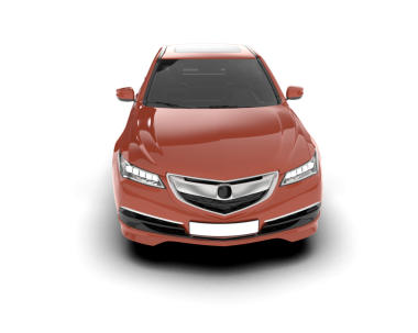 Modern araba. Ön görünüm beyaz arkaplanda izole edildi. 3 boyutlu illüstrasyon. yüksek kalite