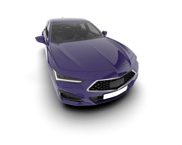 Arka planda mor sedan araç izole edildi. 3d görüntüleme - illüstrasyon