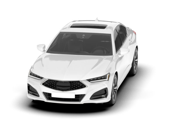 Modern araba arka planda izole edilmiş. 3D görüntüleme - illüstrasyon