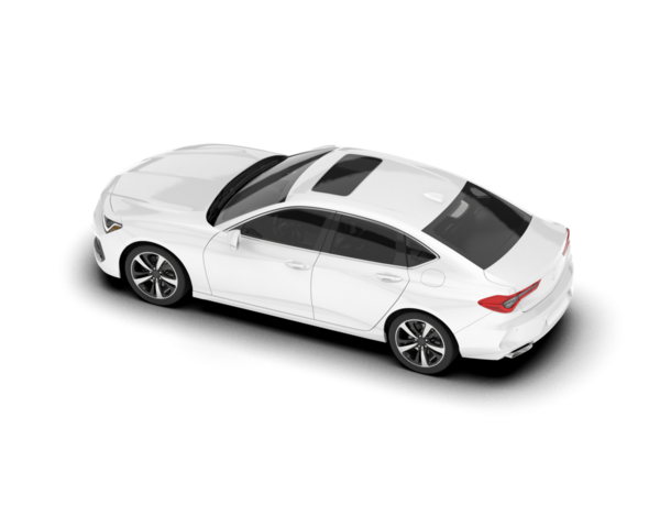 Beyaz arka planda izole edilmiş beyaz araba