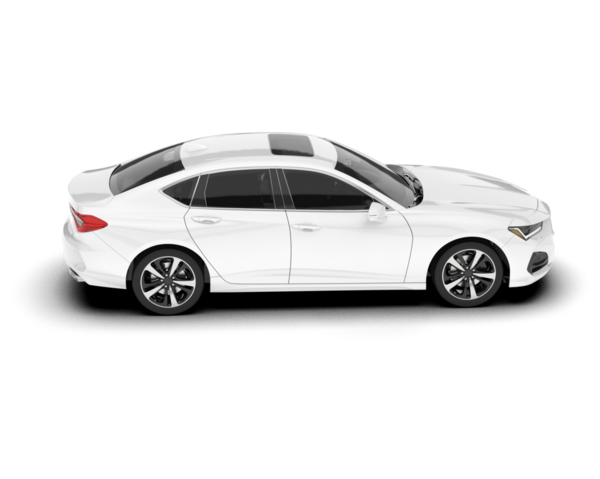 beyaz arkaplanda gerçekçi bir araba