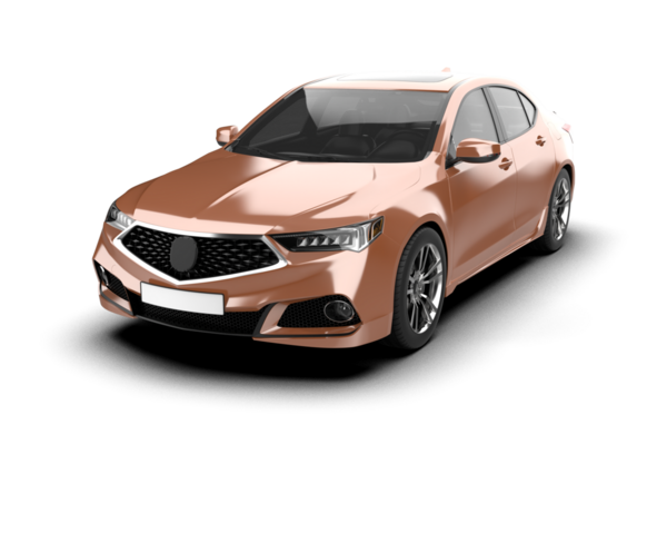 Beyaz arka planda izole edilmiş sedanlı lüks modern araba..