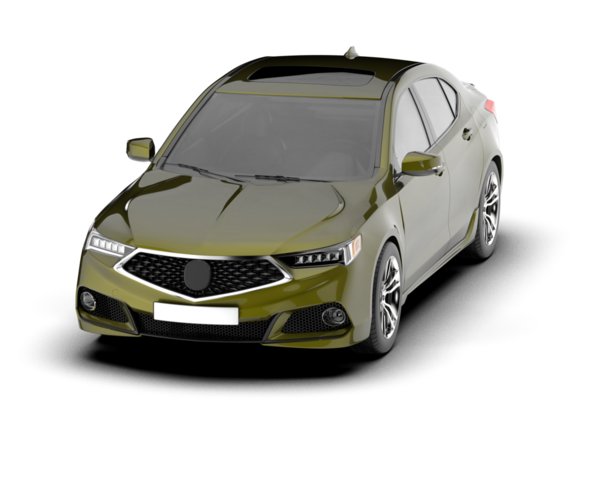 Modern araba arka planda izole edilmiş. 3d oluşturma