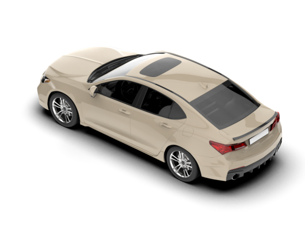 Beyaz arka planda gölgeli modern şehir arabası - 3 boyutlu illüstrasyon