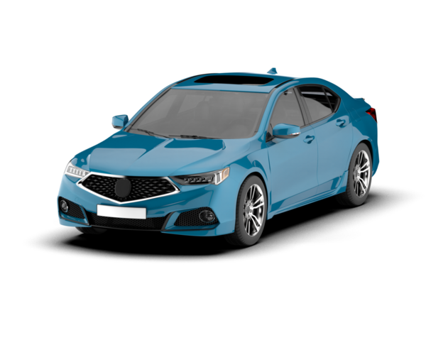 mavi araba beyaz arka planda modern 3 boyutlu görüntüleme - ön görünüm