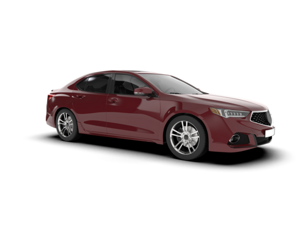 Kırmızı lüks araba. sedan, sedan. 3d illüstrasyon.