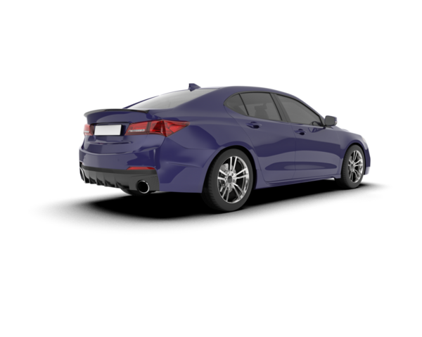 Modern araba beyaz arka planda izole edilmiş. Gölgeli 3D illüstrasyon.