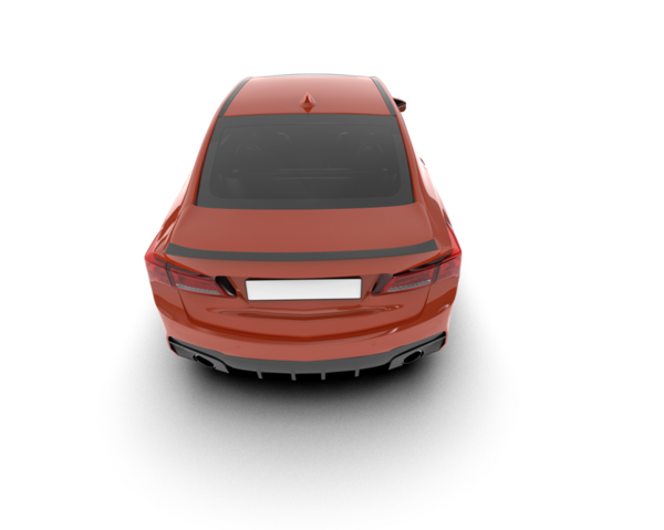 Beyaz arka planda modern kırmızı sedan.