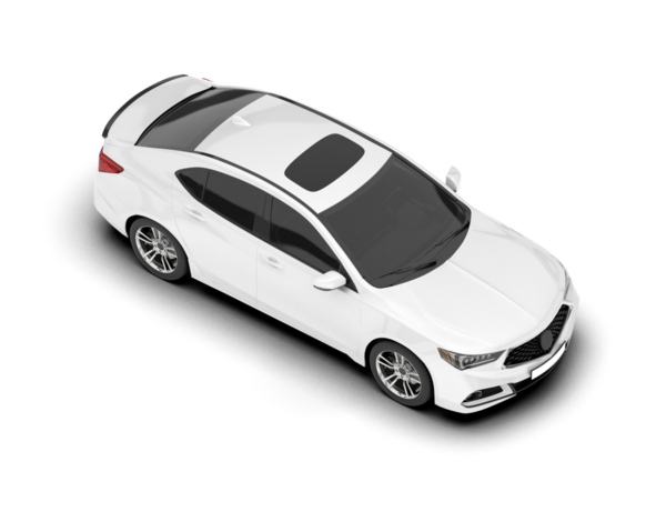 Modern araba beyaz arka planda izole edilmiş. 3d oluşturma