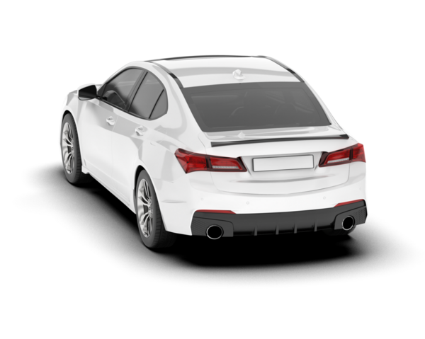 Modern araba arka planda izole edilmiş. 3d oluşturma -