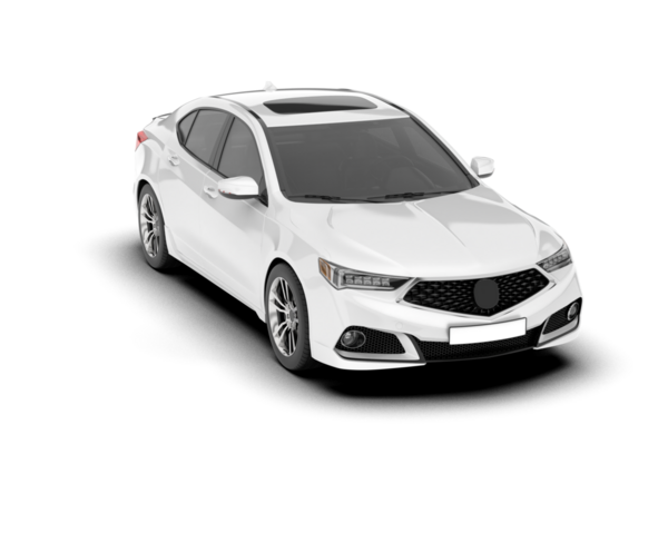 beyaz arkaplanda izole edilmiş gerçekçi araba