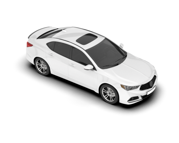 beyaz arkaplanda izole edilmiş bir araba