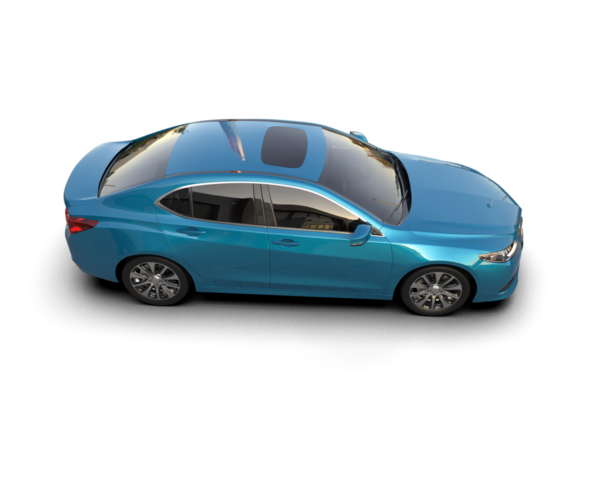 Mavi modern araba beyaz arka planda izole edilmiş. yan görünüm, 3 boyutlu görüntüleme