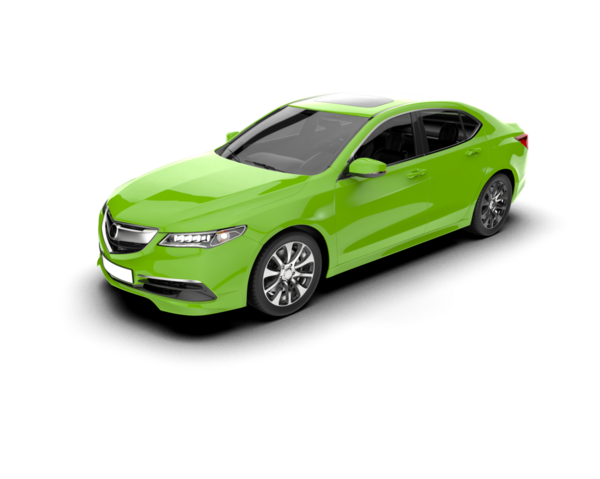 yeşil modern araba beyaz arka planda izole edildi - 3 boyutlu illüstrasyon