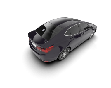 Modern araba arka planda izole edilmiş. 3D görüntüleme - illüstrasyon